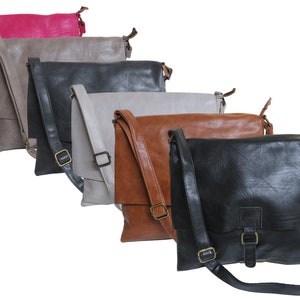 Messenger bag, shoulder bag, courier bag, shoulder bag, leather shoulder bag, plain bag, shoulder strap, laptop bag, leather bag image 1