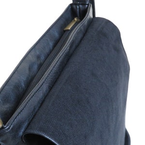 Messenger Tasche Kuriertasche Umhängetasche Schultasche Leder Schwarz Bild 4