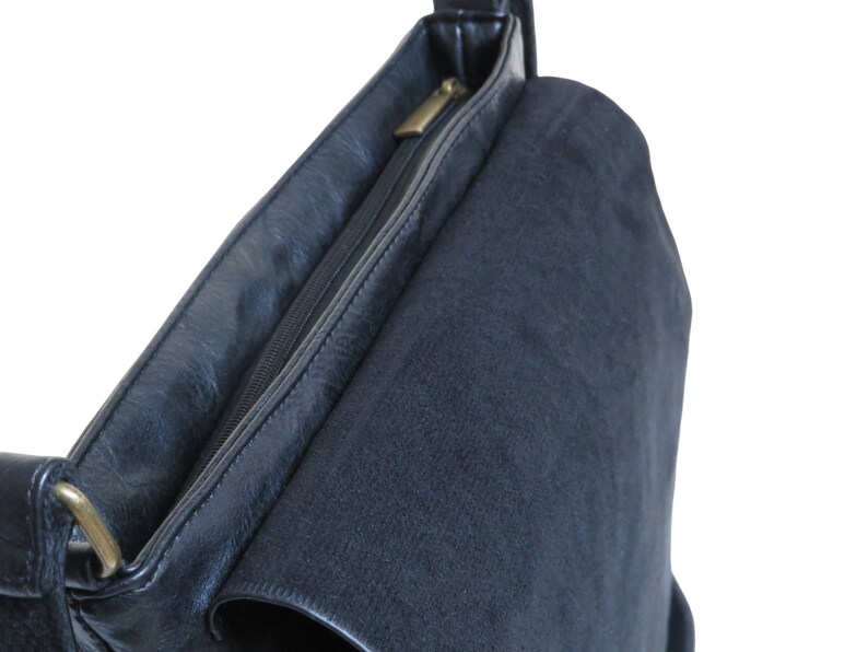 Borsa messenger borsa corriere borsa a tracolla borsa scuola in pelle nera immagine 4