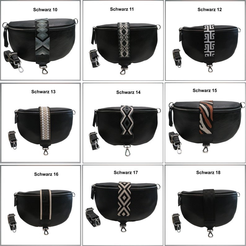 Bum bag leather handbag for woman or man genuine leather bag shoulder bag crossbody wide bag strap strap with pattern gift idea image 3