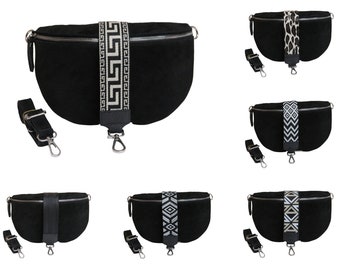 Suede bag belt bag real leather bag for woman or man shoulder bag crossbody wide patterned bag strap shoulder strap