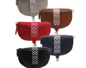 Crossbody borsttas schoudertas voor dames van echt leer met tasriem schouderriem cadeau-idee voor vrouw en man