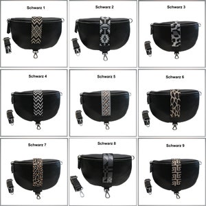 Bum bag leather handbag for woman or man genuine leather bag shoulder bag crossbody wide bag strap strap with pattern gift idea image 2