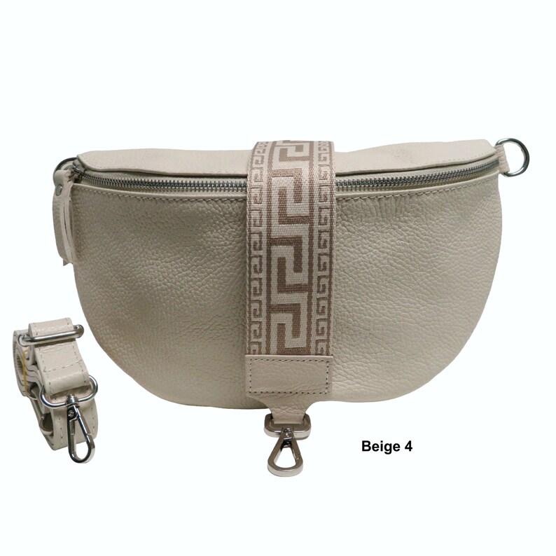 Bum bag shoulder bag women's bag genuine leather beige cross bag handbag shoulder strap patterned bag strap gift for her Modell 4