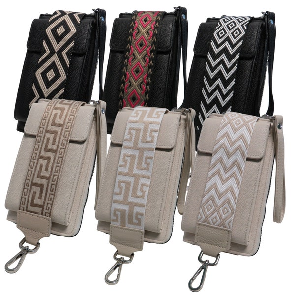 Mobile phone bag purse 2 in 1 for woman man patterned bag strap shoulder strap mobile phone bag purse bag strap changeable strap gift