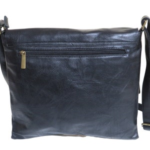 Messenger bag courier bag shoulder bag school bag leather black image 2