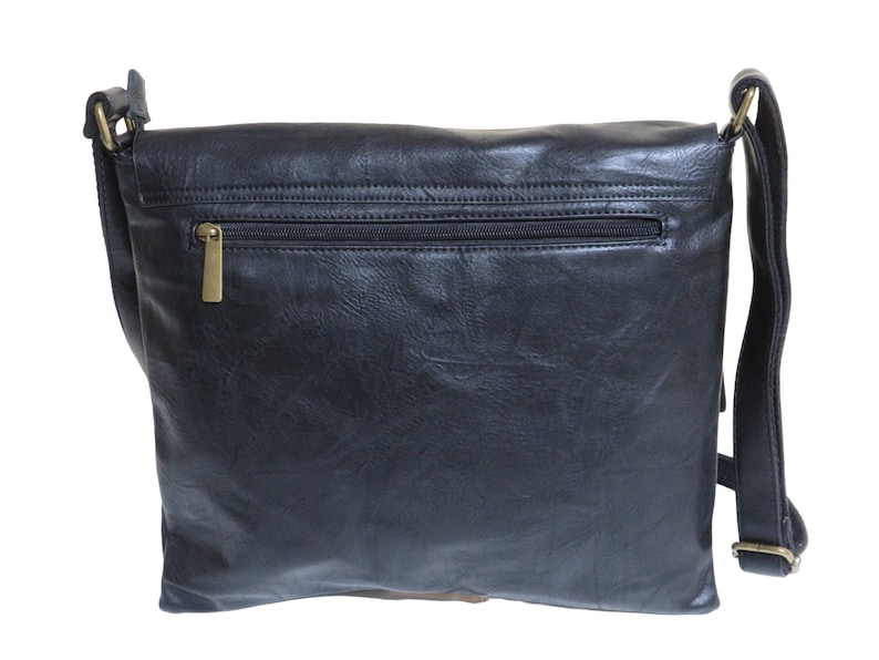 Messenger bag courier bag shoulder bag school bag leather black image 2