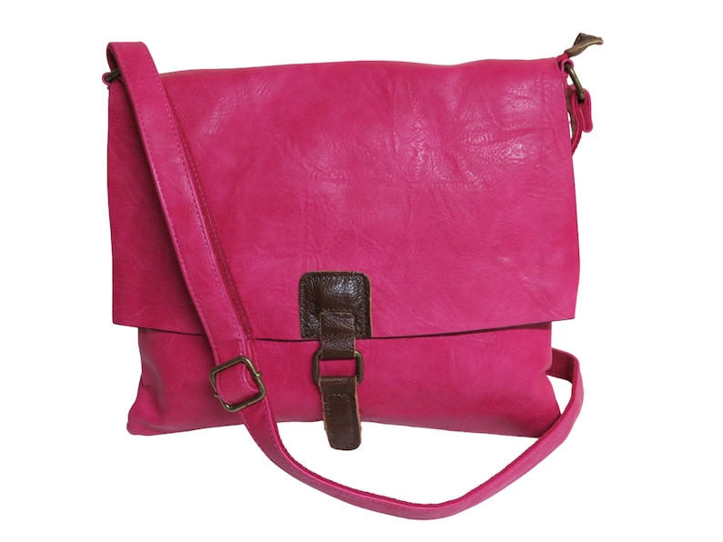 Messenger bag, shoulder bag, courier bag, shoulder bag, leather shoulder bag, plain bag, shoulder strap, laptop bag, leather bag Tasche Pink