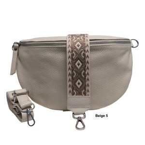 Bum bag shoulder bag women's bag genuine leather beige cross bag handbag shoulder strap patterned bag strap gift for her Modell 5