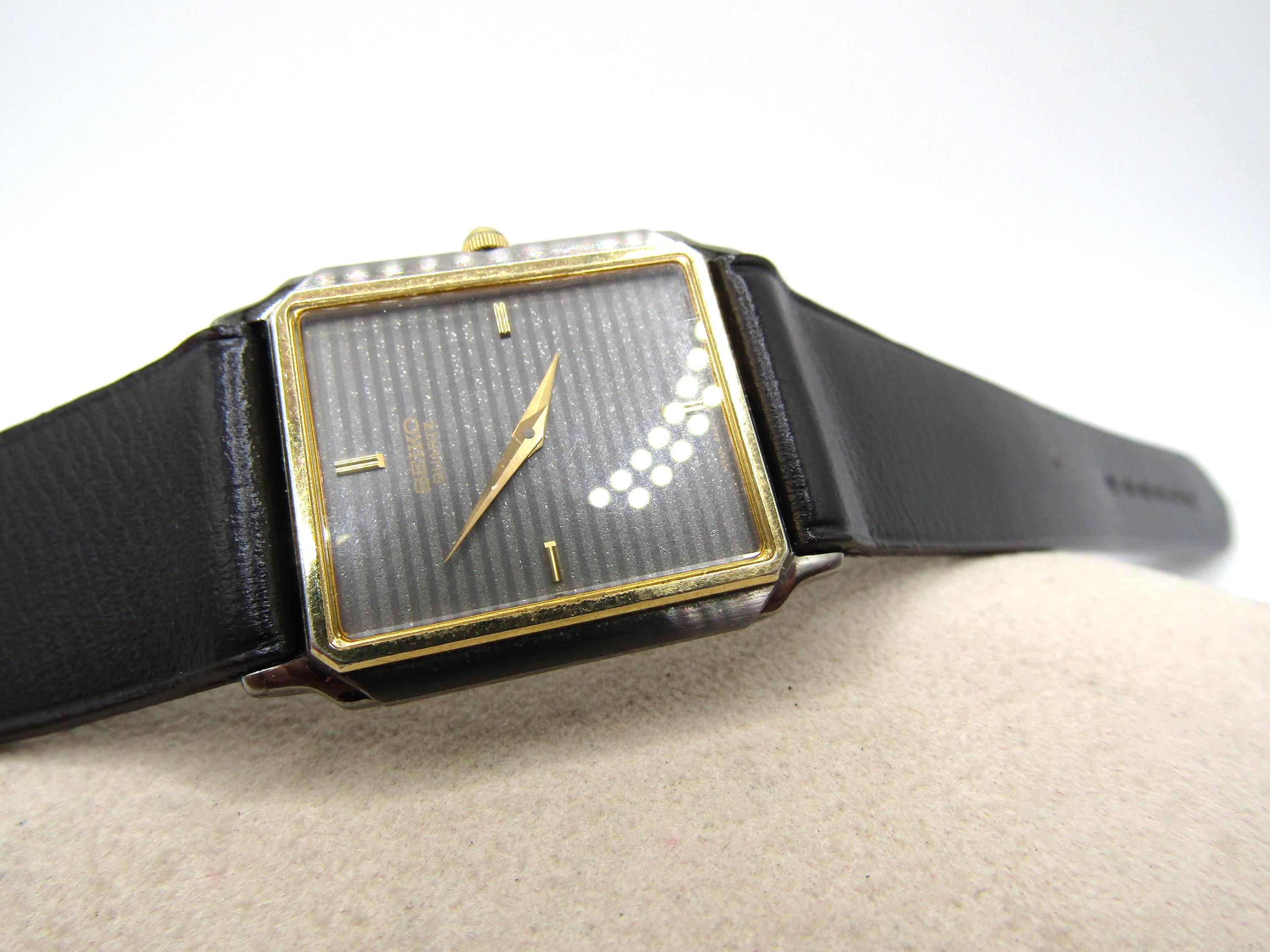Vintage Rare Gents Seiko 9020-5399 Textured Channel Dial Slim Thin
