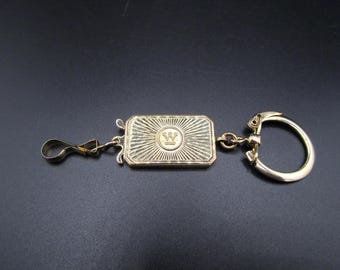 Up for sale is a Vintage Rare Beautiful New Old Stock Westinghouse Genuine Diamond 12K Gold Filled Sun Burst / Leaf Pattern Key Chain!!!