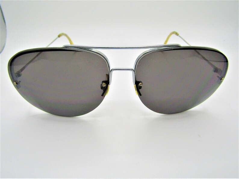 Beautiful Vintage Ultra Rare Shuron Continental S/C Scientific Shurset Rimless Aviator Sunglasses in Excellent Condition image 1