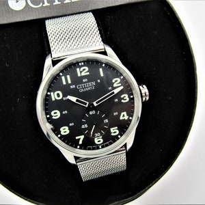 Vintage Seltene Citizen Sub Second 1045-S008379 HSB GN-0-S Uhr mit Orig. Box, Anleitung und Netzband in tollem Kosmetik- & Arbeitszustand!!!