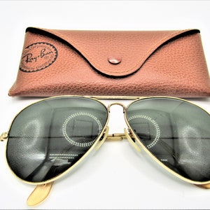 Vintage Rare 1/20 10K Gold Filled Bausch Lomb B&L Ray-Ban Shooter / Aviator Sunglasses with Genuine Ray-Ban Case in Excellent Condition!!!