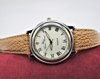 Vintage Gents Lucien Piccard Diamond 2802-TN Watch with Roman Numeral Hour Markers in Excellent Cosmetic and Working Condition!!!