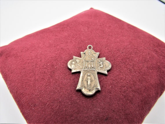 Vintage Beautiful Rare 4 Way Cross St Mary Medal … - image 1