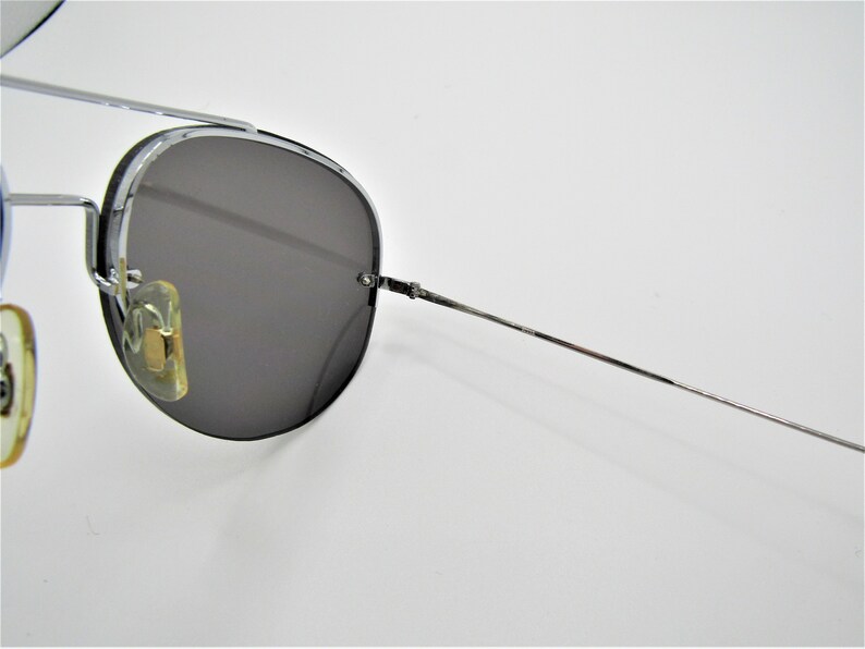 Beautiful Vintage Ultra Rare Shuron Continental S/C Scientific Shurset Rimless Aviator Sunglasses in Excellent Condition image 7