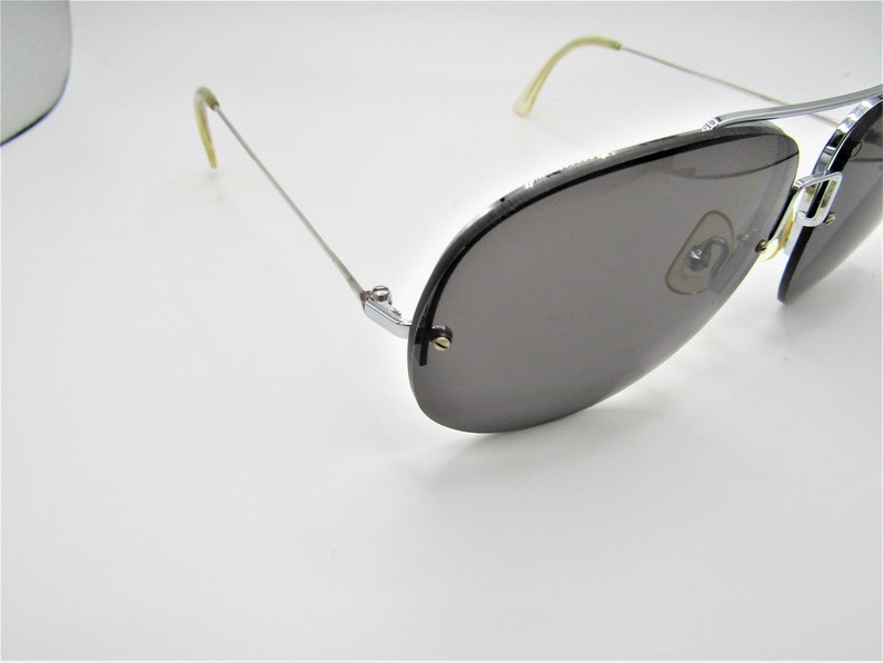 Beautiful Vintage Ultra Rare Shuron Continental S/C Scientific Shurset Rimless Aviator Sunglasses in Excellent Condition image 3