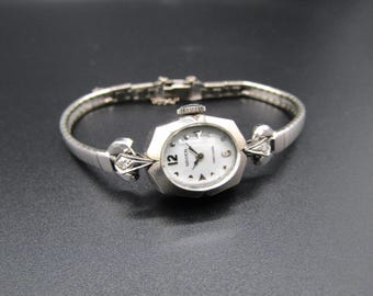 Vintage Scarce Ladies Gruen Precision 14K White Gold Case Cocktail Watch w/ x2 Genuine Diamonds in Excellent Cosmetic & Working Condition!!!