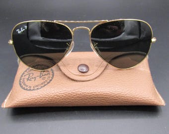 Vintage Rare Ray-Ban 001/58 Aviator Sunglasses with Arista Gold Frame / G-15 Lenses & Genuine Ray-Ban Case in Excellent Condition!!!
