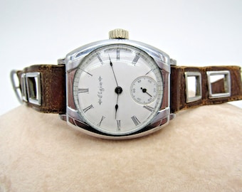 Vintage Beautiful Elgin Trench Grade 222 Size 0S 7 Jwl Wrist Watch w/ Amazing Porcelain Dial in Great Cosmetic & Working Condition!!!