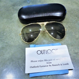 Vintage Ultra Rare New Old Stock Bausch & Lomb Outlook 1137 World Class Shooter Aviator Sunglasses with Original Case and Paperwork!!!!