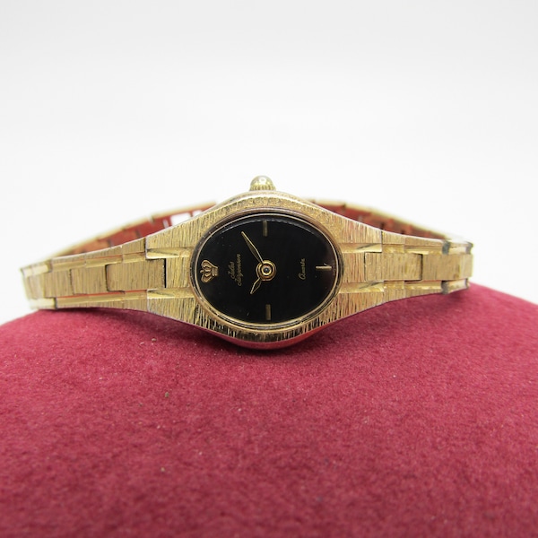 Vintage Beautiful Jules Jurgensen Quartz H0751 4748R Yellow Gold Plated Ladies Watch in Excellent Cosmetic and Working Condition!!!