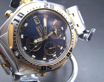 Vintage Beautiful Seiko 7T32-6L90 Chronograph Alarm Tachymeter 200M Dive Watch w/ Original Seiko Bracelet in Excellent Working Condition!!!
