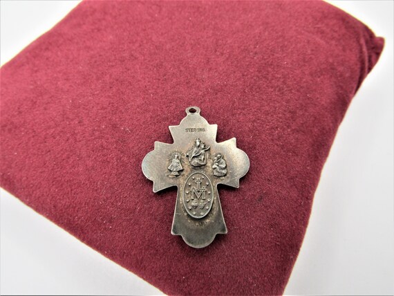 Vintage Beautiful Rare 4 Way Cross St Mary Medal … - image 5