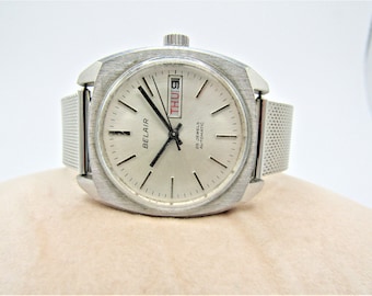 Vintage Rare Belair 25 Jewels Automatic Caliber / Movement 7526 INT Watch with Day Date Indicator in Great Cosmetic and Working Condition!!!