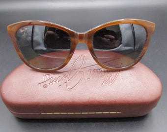 Vintage High Quality Maui Jim CANNA MB-SG MJ769-03T 54 18 135 Tortoise Sunglasses with Genuine Maui Jim Case in Excellent Condition!!!