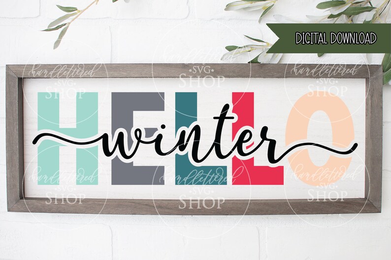 Download Hello Winter SVG PNG EPS Jpg Dxf Cricut Silhouette Cut File | Etsy