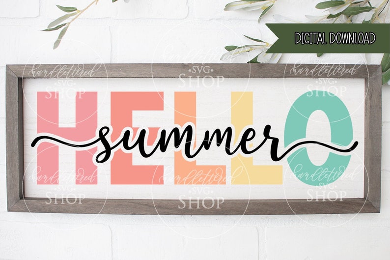 Download Hello Summer SVG PNG EPS Jpg Dxf Cricut Silhouette Cut ...
