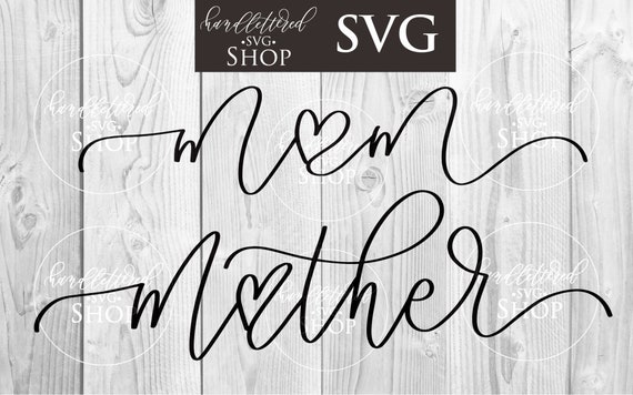 Download Flowy Script Mom Heart Svg Flowy Script Happy Mother S Etsy