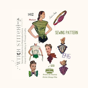Vintage 1945 Belt Ties & Accessories Sewing Pattern (Digital Download) WWII Reenactment Pattern