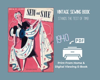 Sew and Save 1940 Naaiboek PDF-reproductie Hoe te naaien