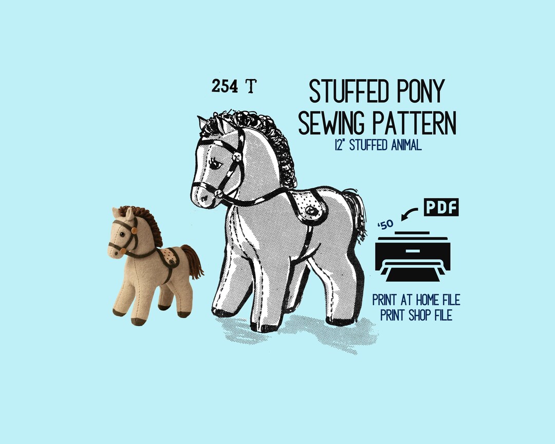 Toy Pony Horse Stuffed Animal Sewing Pattern (digital Download) Rodeo ...