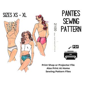 Damen Höschen Unterwäsche Schnittmuster Größen 4 - 13 Slip Bikini Hipster Unterwäsche Schnittmuster PDF Hip 34-52