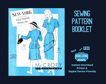 1947 Fall Fashion: New York Sewing Pattern Catalog (Digital PDF)