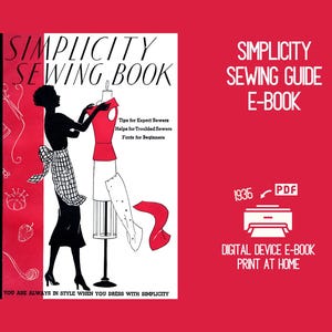 Simplicity Sewing Book 1930s Era Sewing Book eBook PDF How to Sew Vintage Sewing Patterns Understand Antique Sewing Techniques