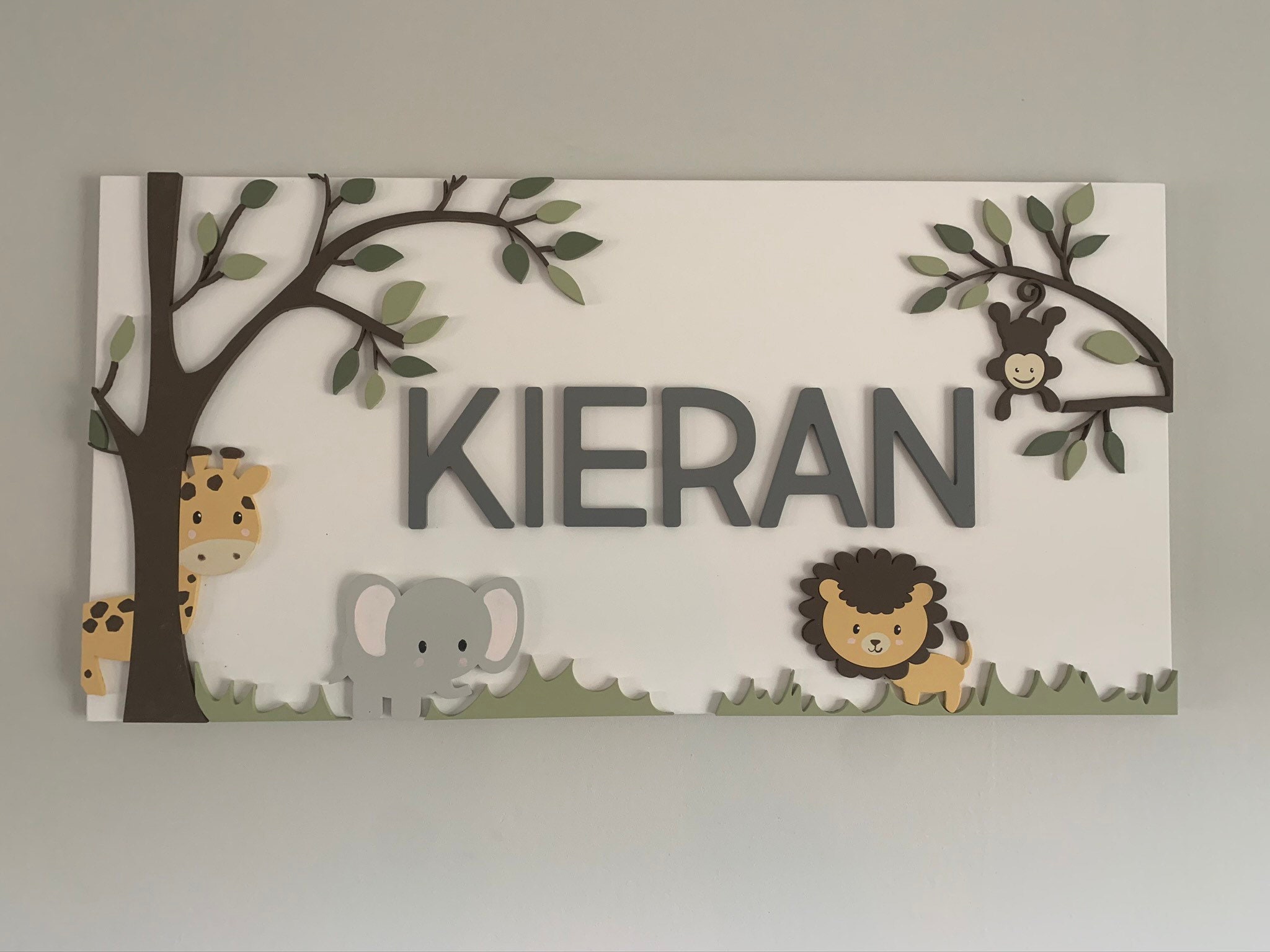 safari nursery name sign