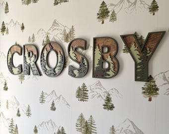 Woodland Nursery Decor, Forest Nursery Letters, Alphabet Woodland Wall Decor, Personalized Name