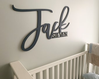 Name sign | name cut out | wooden name | large name above crib | baby name | backdrop