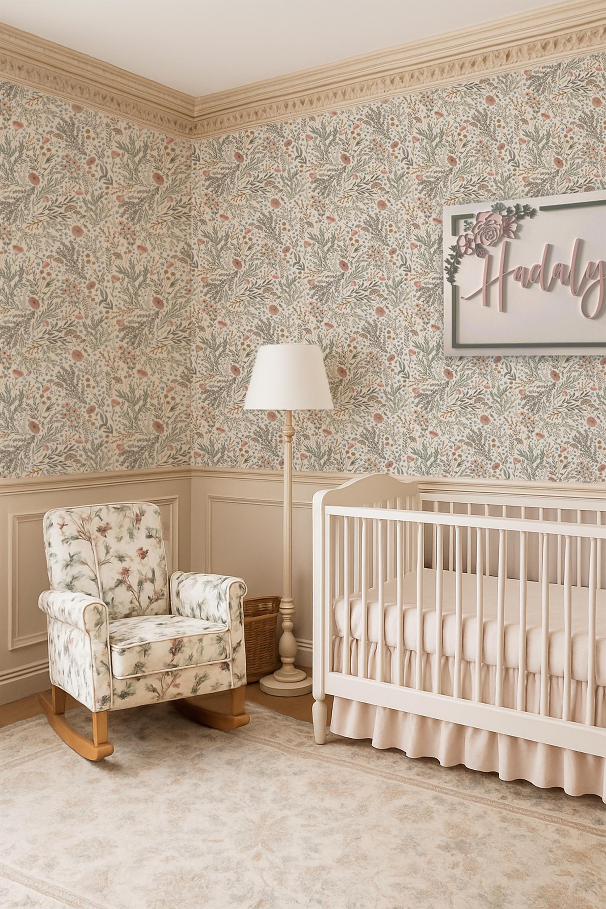 Custom Floral Wood Name Sign: Layered Blush Pink Roses Girly Nursery ...