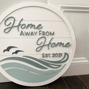 Custom Family Name Sign: Beach House Decor, Framed Shiplap