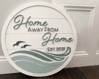 Custom Family Name Sign: Beach House Decor, Framed Shiplap