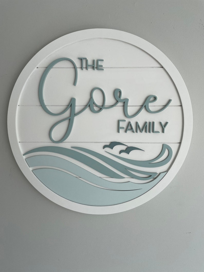 Family Name Sign Wall Art Last name sign Beach House Lake house Framed Shiplap Indoor Housewarming Anniversary Wedding Gift image 7