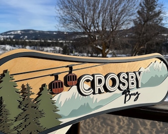 Custom Snowboard Name Sign: Mountain Cabin Decor