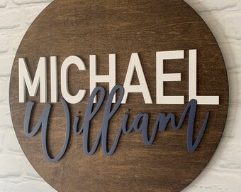 Custom Wooden Name Sign for Kids Room | Nursery Door Decor | Baby Shower Gift | Boy's Room Wall Art