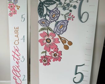Custom Floral Height Chart | Personalized | floral decor | kids room | custom name | floral nursery